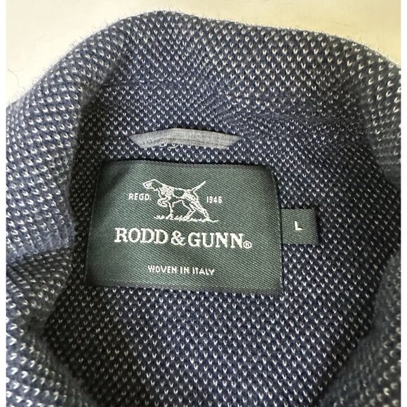 RODD AND GUNN REDWOOD PASS COAT Blue Men’s Elbow Patches L Wool Blend - Picture 4 of 9